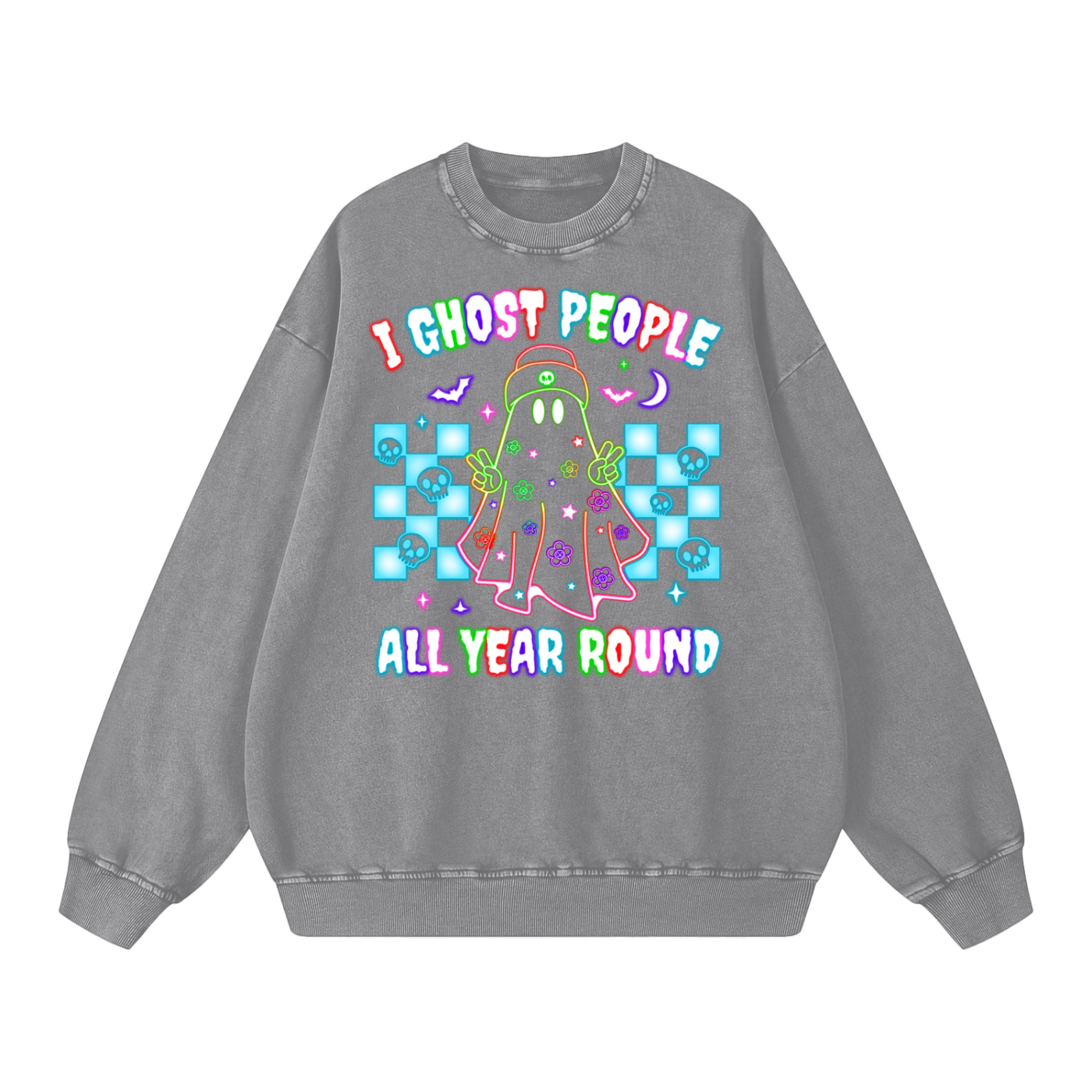 Ghost Halloween Oversized Sweatshirt - Halloween Sweater- gifts for Halloween - Halloween Costumes - Funny Sweater