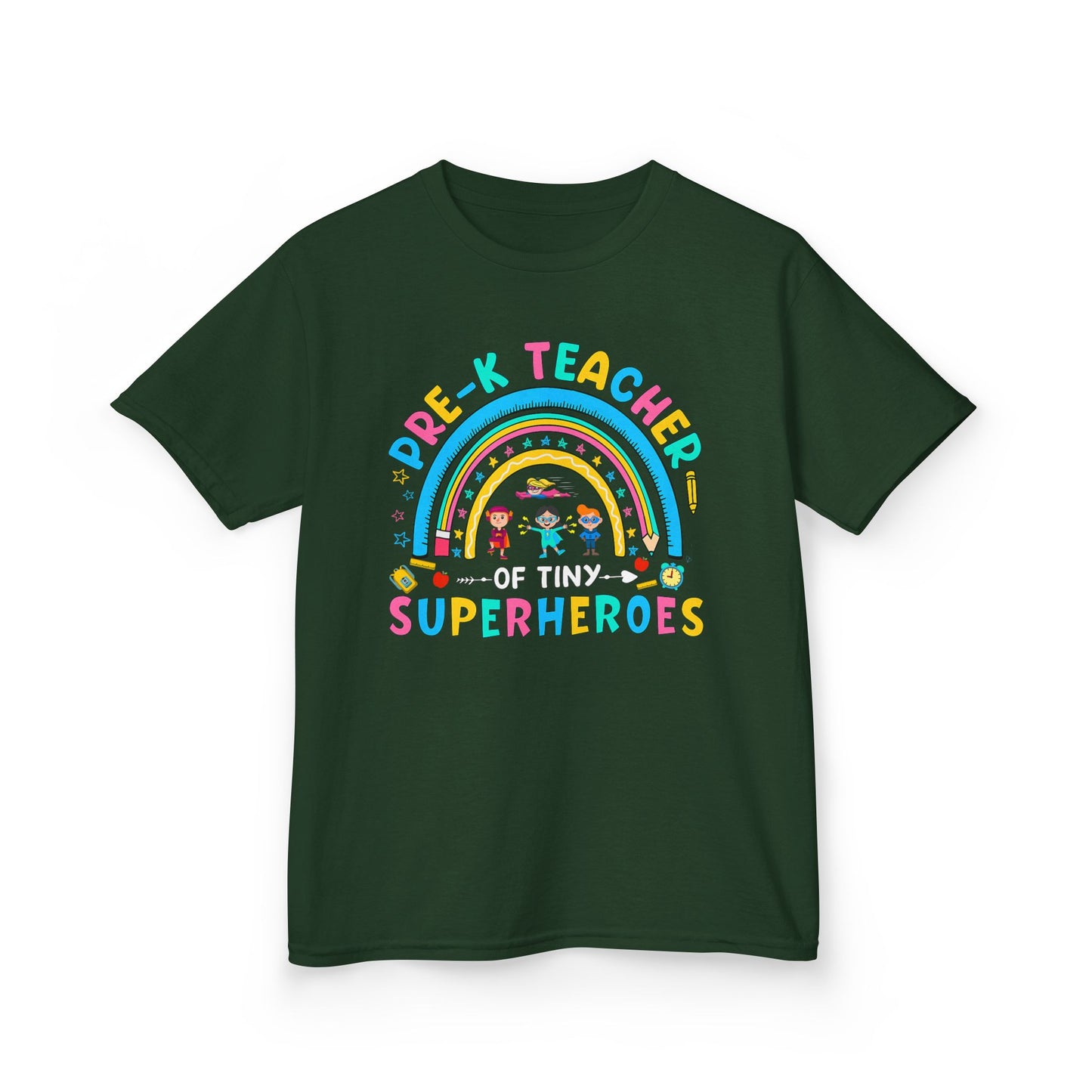 Pre-K Teacher of Tiny Superheroes Kids T-Shirt