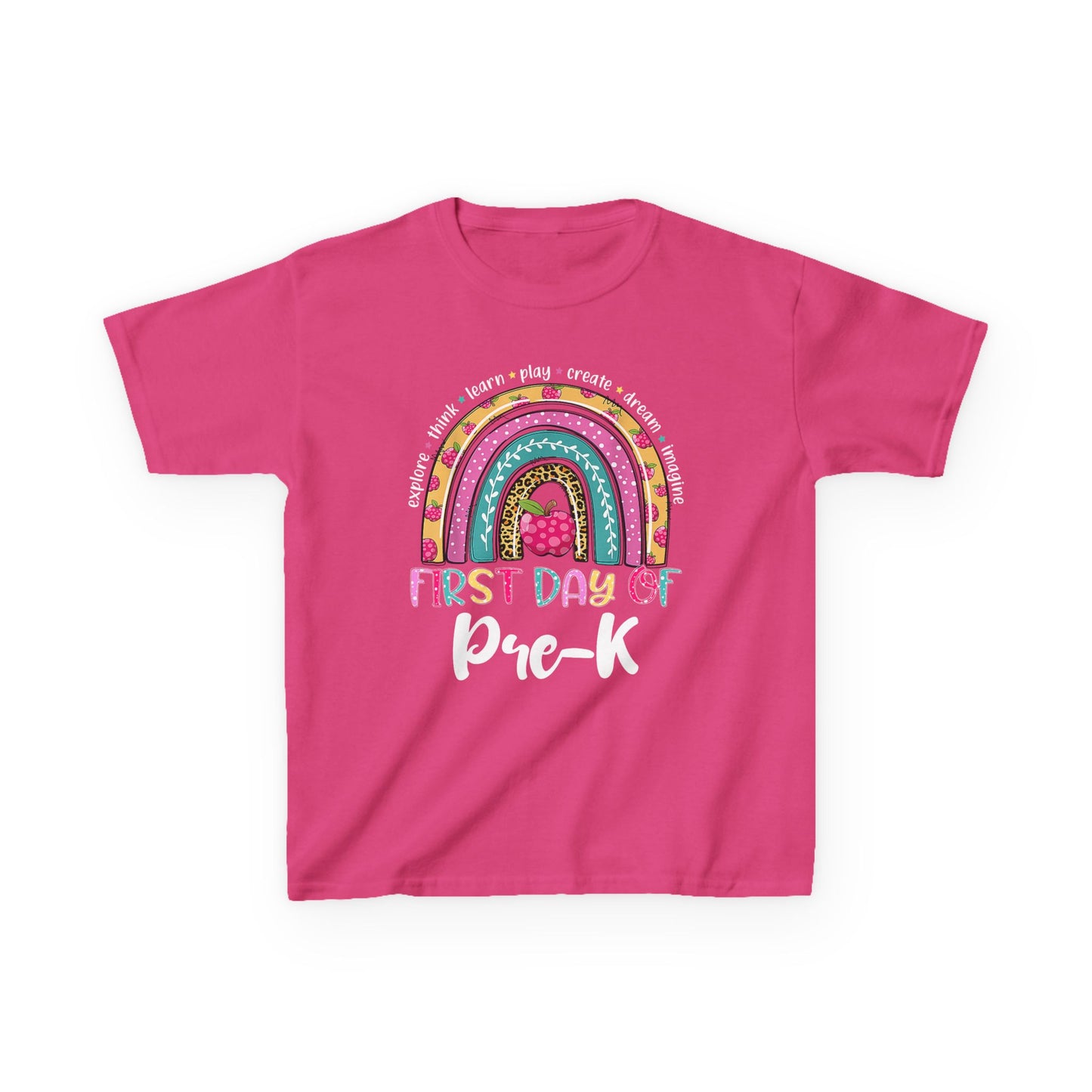 First Day of Pre-K Kids T-Shirt – Colorful Rainbow Back-to-School Tee