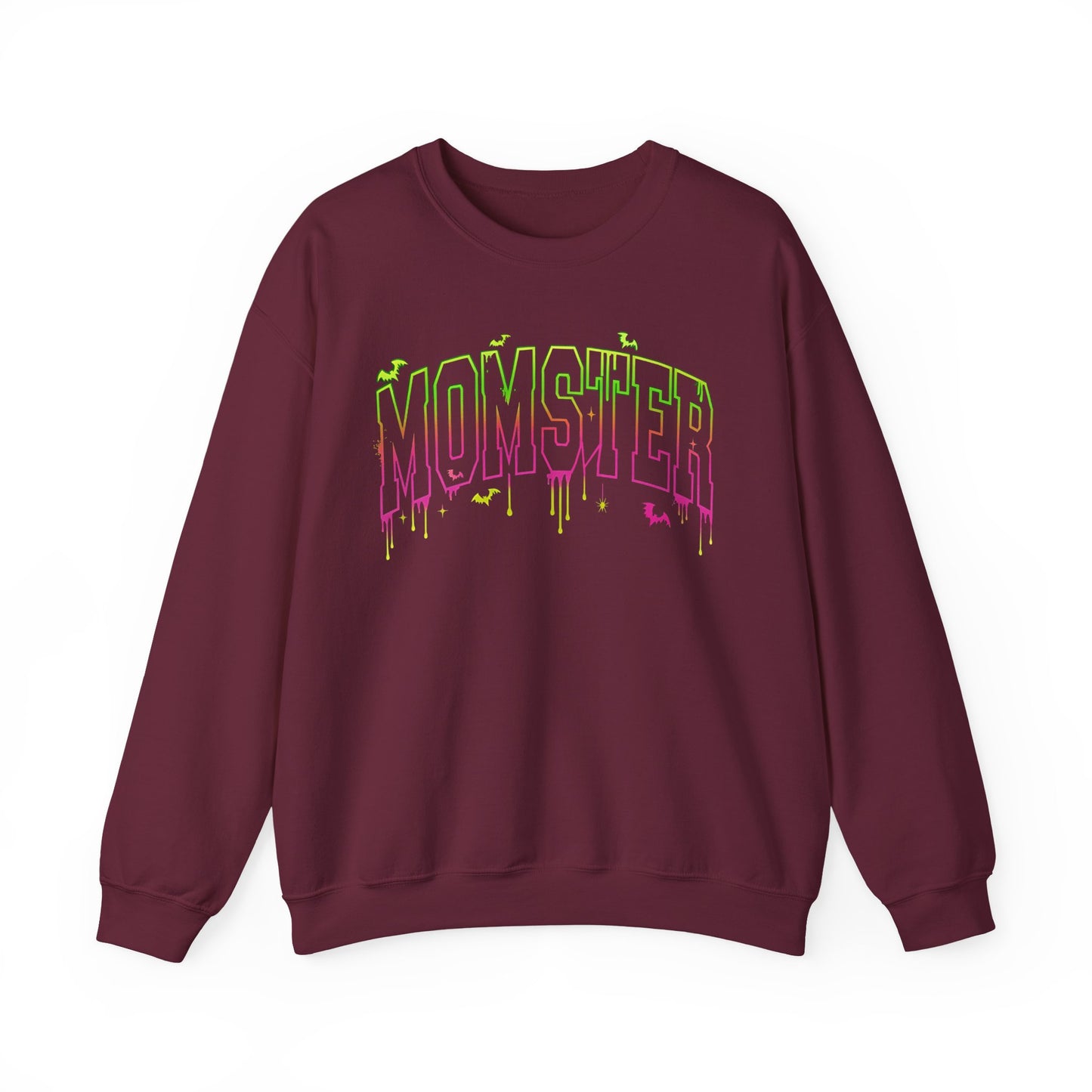 Momster Graphic Sweatshirt — Dripping Neon Halloween Mom Crewneck - Mom Halloween Sweatshirt - Mom Sweater - Mom Halloween Costume - Halloween shirt -