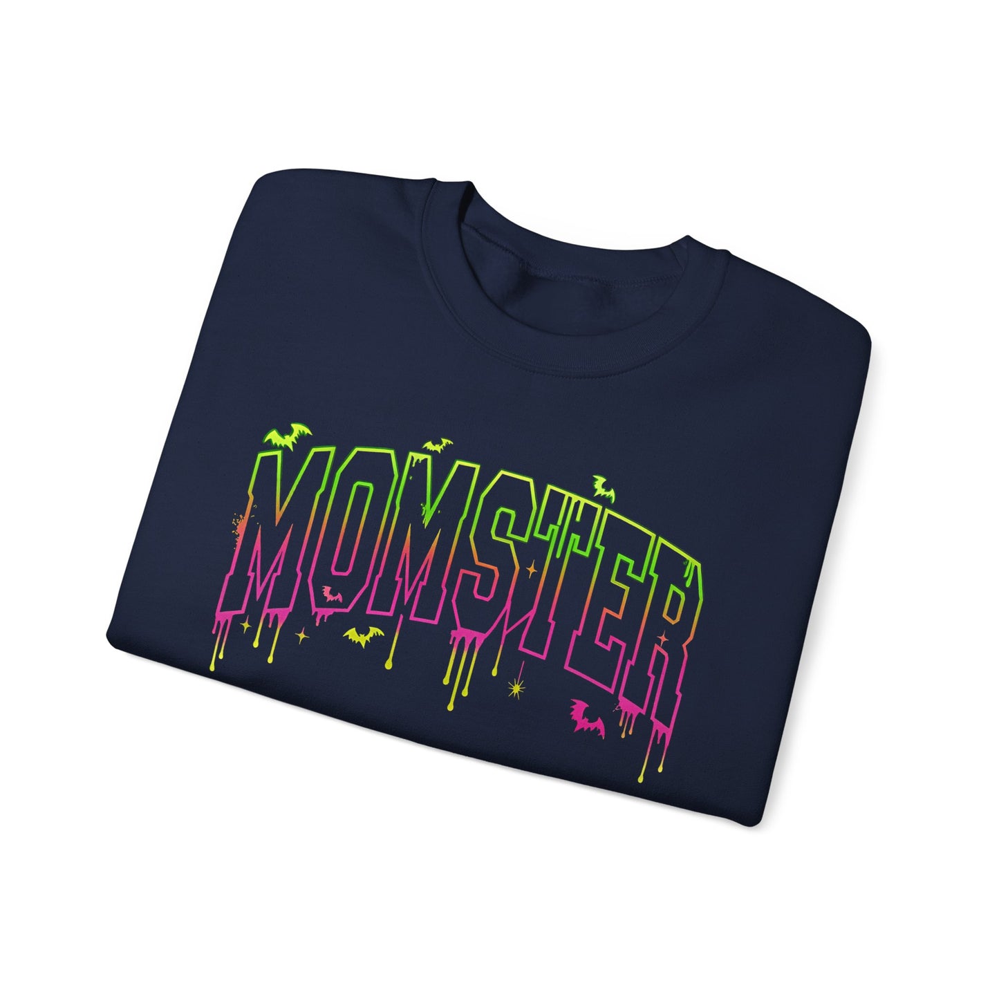 Momster Graphic Sweatshirt — Dripping Neon Halloween Mom Crewneck - Mom Halloween Sweatshirt - Mom Sweater - Mom Halloween Costume - Halloween shirt -