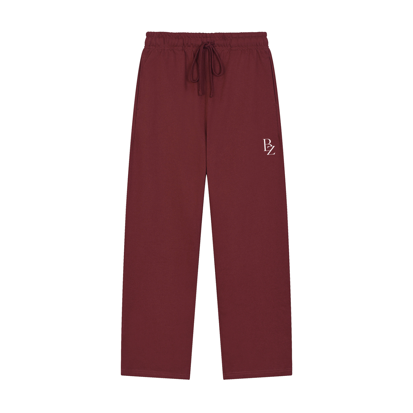 Solid Color Straight-Leg Sweatpants