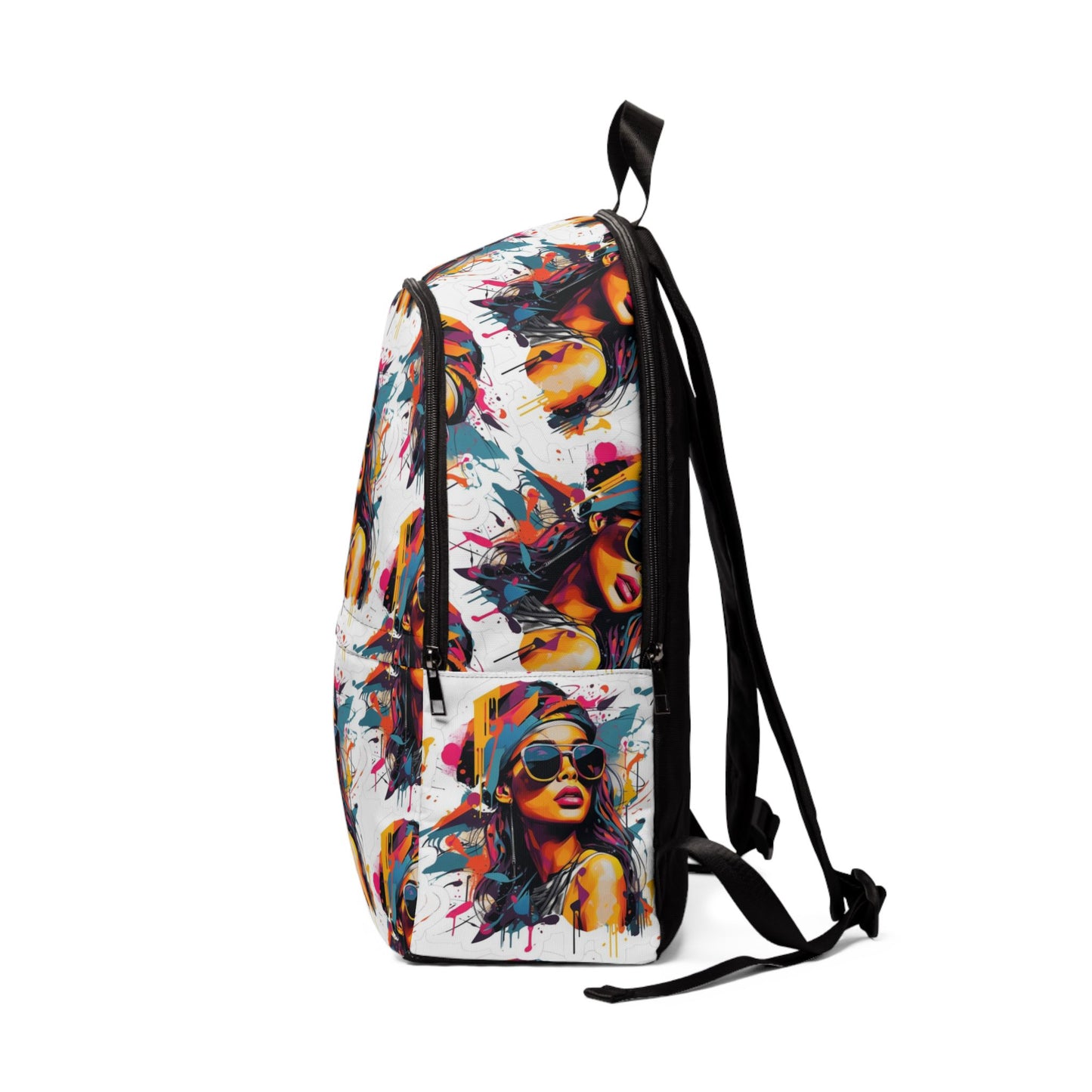 Colorful Pop Art Woman Backpack — Stylish Graphic School & Travel Bag