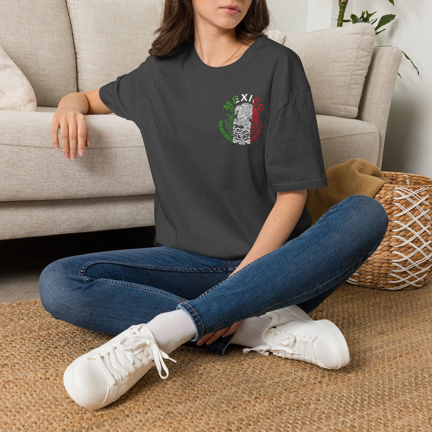 Mexico Crest T-Shirt — Mexican Flag Eagle Skull Graphic Tee