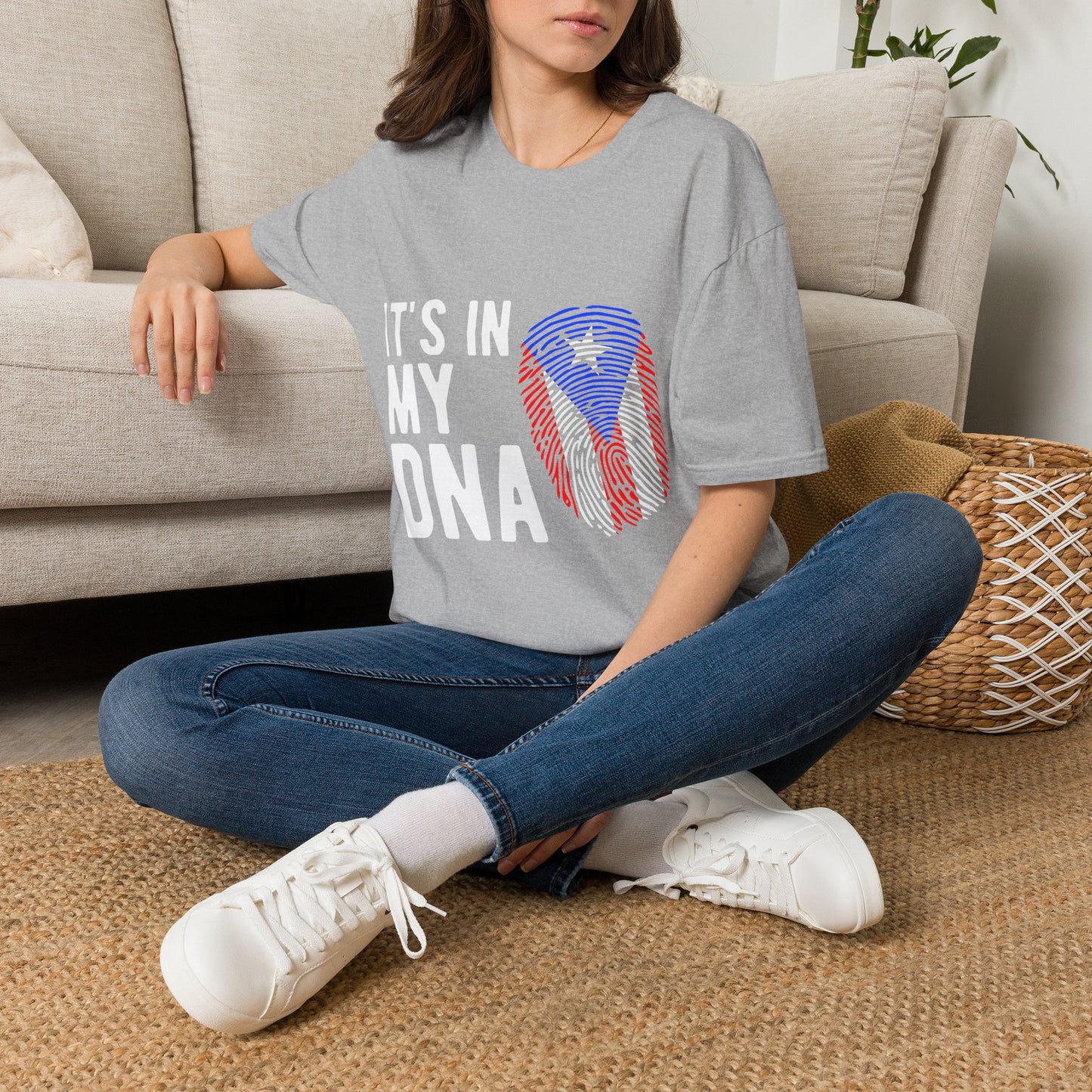 T‑Shirt — "It's In My DNA" Puerto Rico Flag Fingerprint Tee