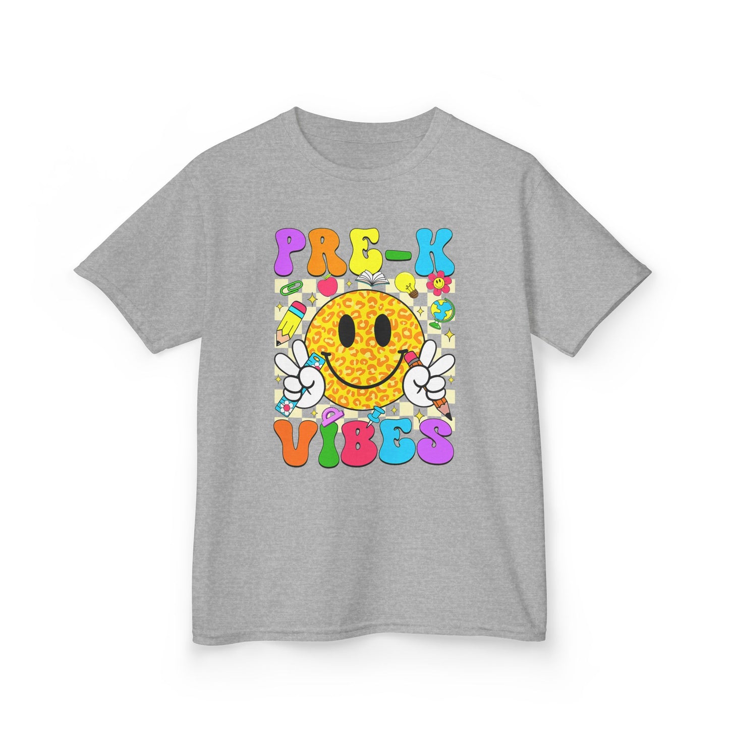 Kids T‑Shirt — "Pre-K Vibes" Smiley Back‑to‑School Tee