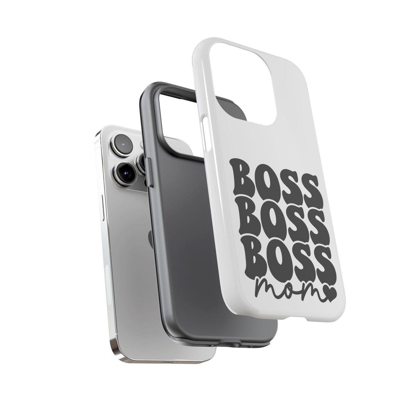 Boss Mom Phone Case — Bold Retro Script Protective Phone Cover