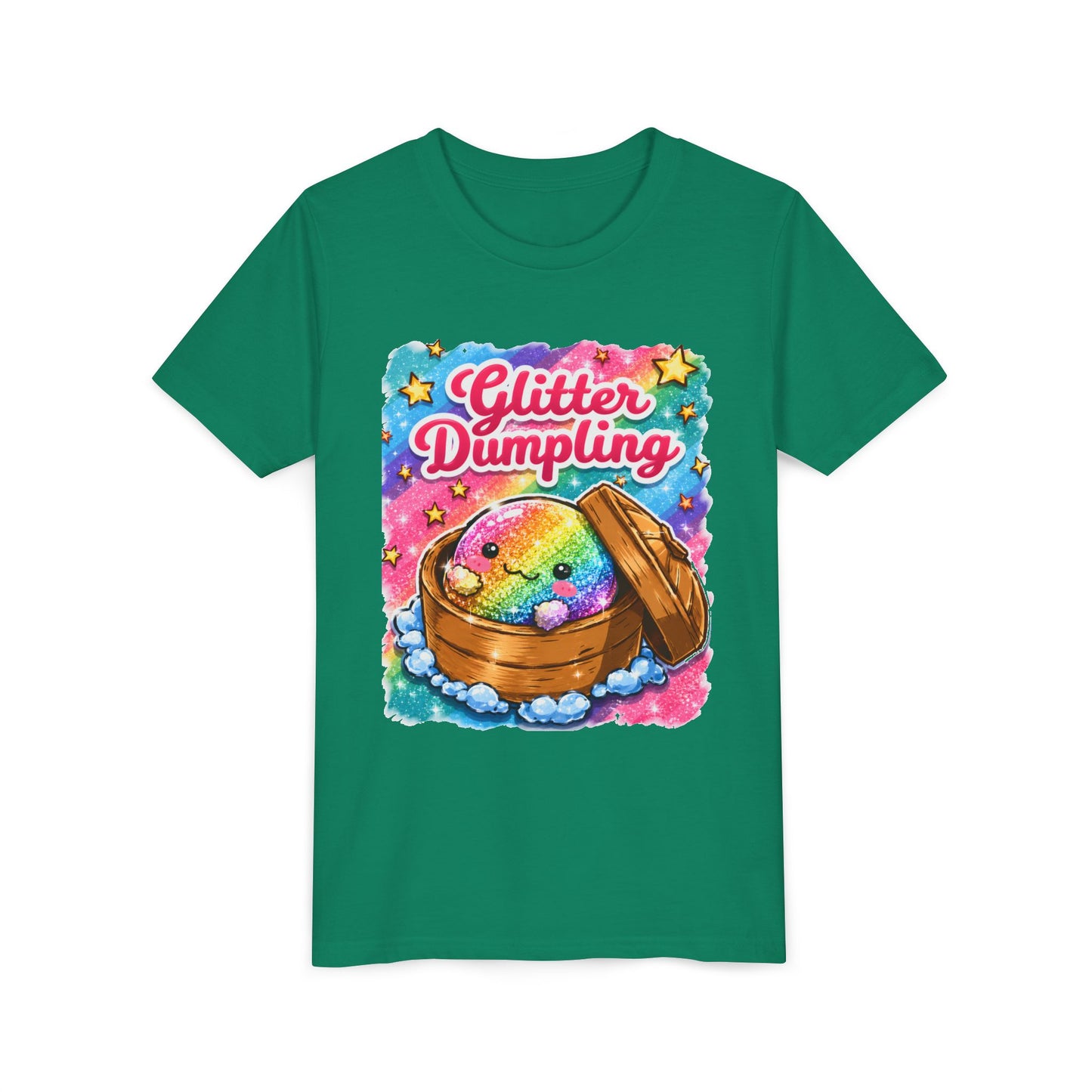 Youth Tee — 'Glitter Dumpling' Rainbow Kawaii Dumpling Shirt