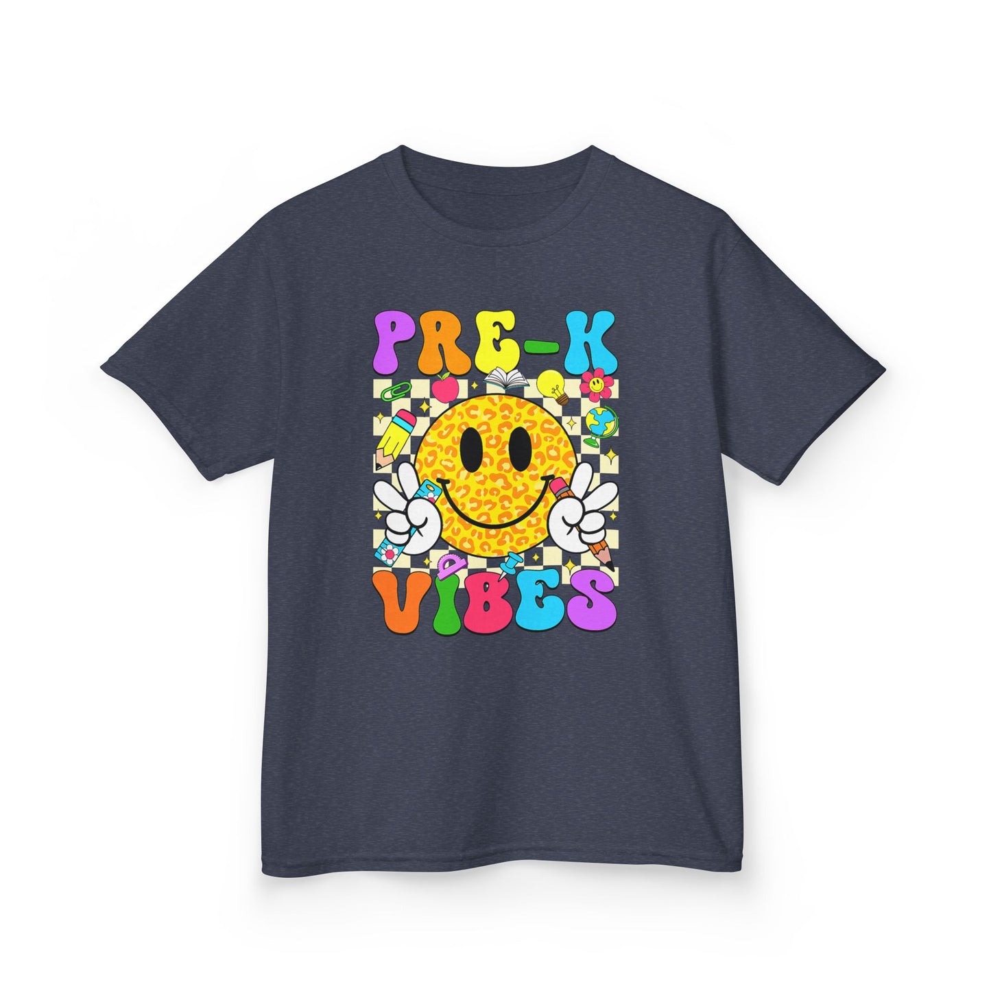 Kids T‑Shirt — "Pre-K Vibes" Smiley Back‑to‑School Tee