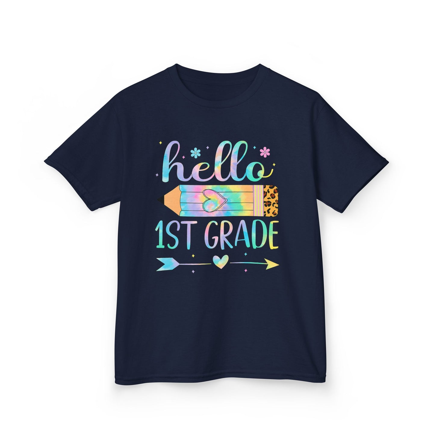Hello 1st Grade Kids T-Shirt — Back to School Pencil Design