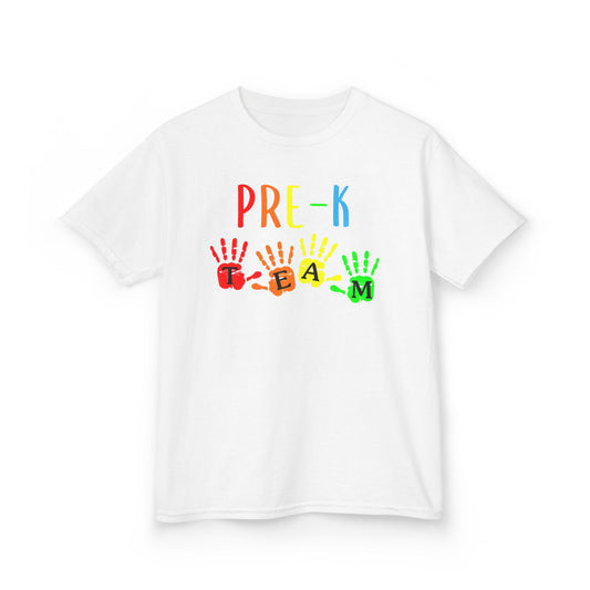 Pre-K Team Kids T-Shirt – Colorful Handprint Preschool Tee