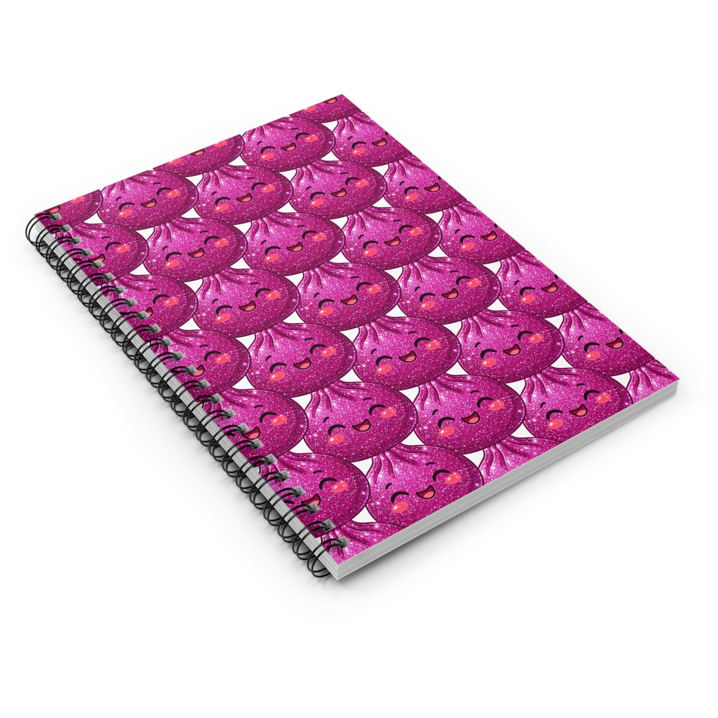 Pink Kawaii Cat Spiral Notebook — Cute Patterned Ruled Journal for School & Notes