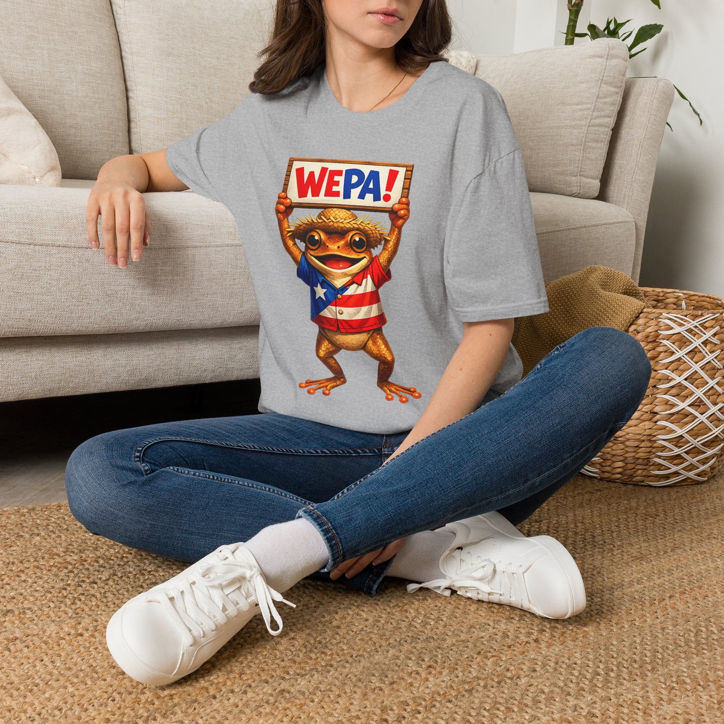 WEPA! Frog T-Shirt — Cute Puerto Rican Pride Tee