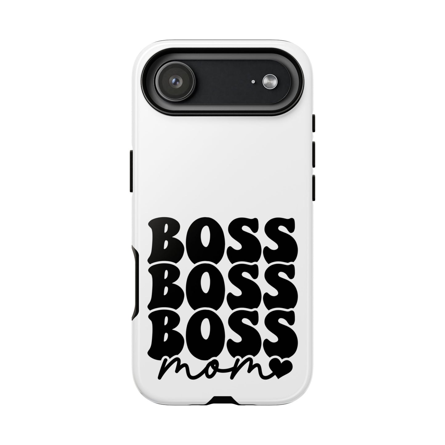Boss Mom Phone Case — Bold Retro Script Protective Phone Cover