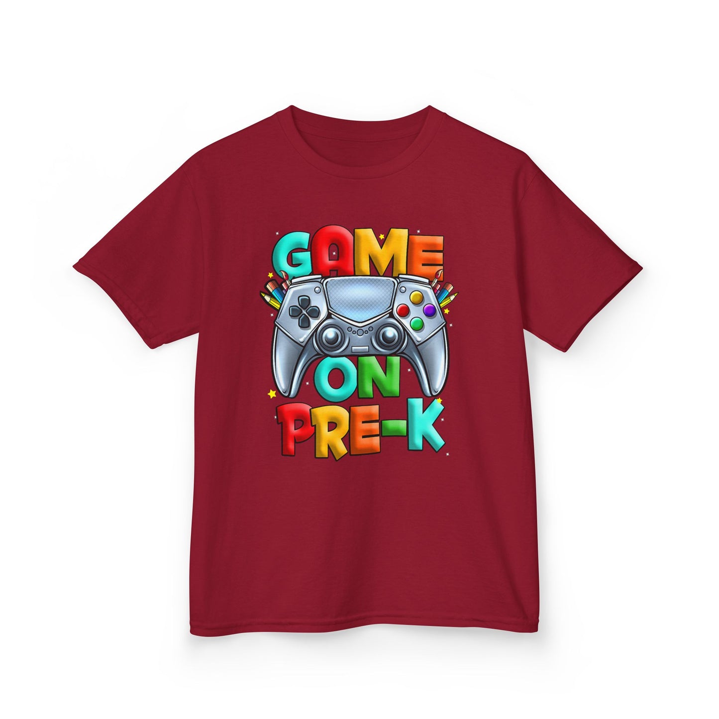 Kids T-Shirt — "Game On Pre-K" Colorful Controller Tee