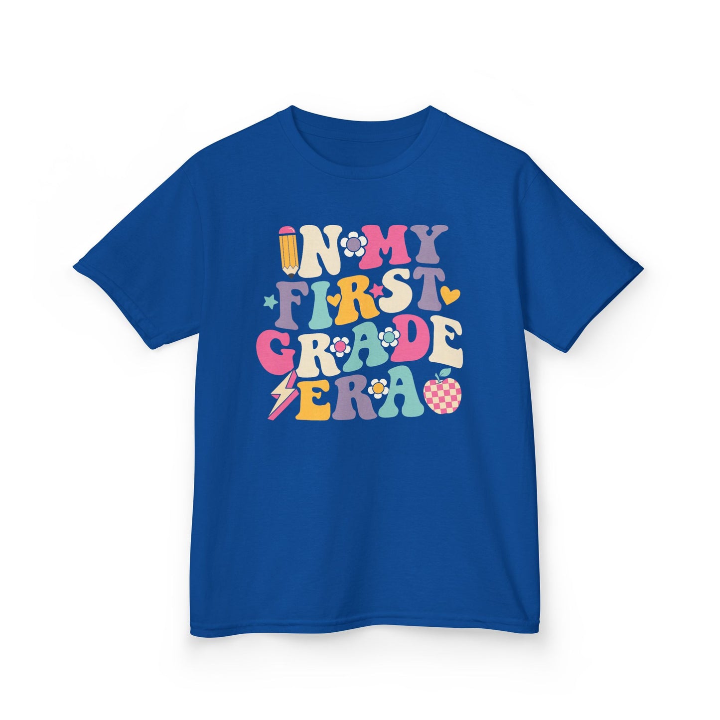Kids Tee — 'In My First Grade Era' Colorful Retro Lettering Back-to-School Shirt