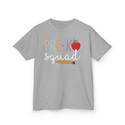 Pre-K Squad Kids T-Shirt — Cute Back-to-School Apple & Pencil Tee