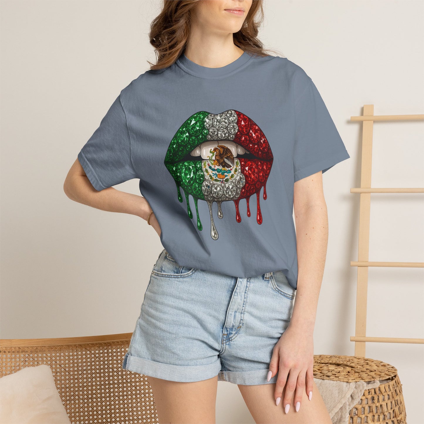 Mexico Flag Drip Lips T-Shirt
