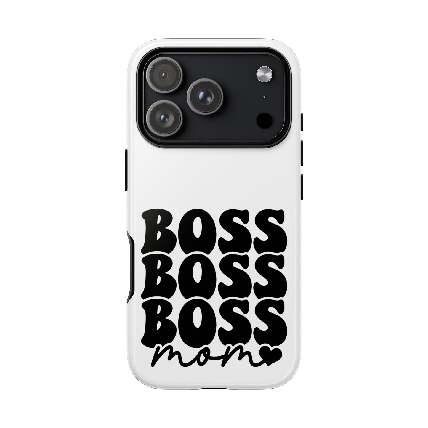 Boss Mom Phone Case — Bold Retro Script Protective Phone Cover