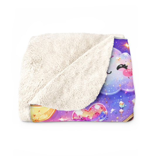 Sherpa Blanket — Cute Kawaii Dumpling Plushies Rainbow Galaxy Throw