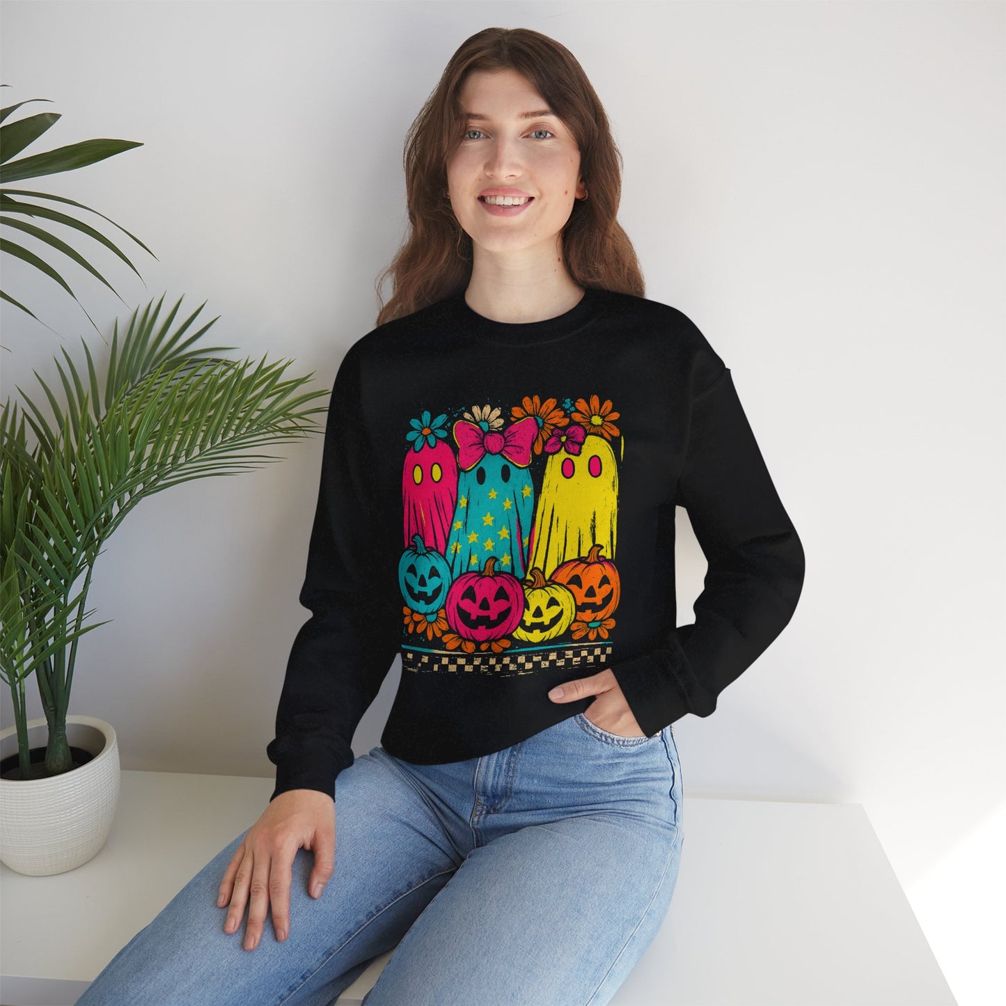 Halloween Ghost Sweatshirt — Pumpkin & Ghosts - Halloween Sweatshirt - Halloween Costumes - Halloween Shirt