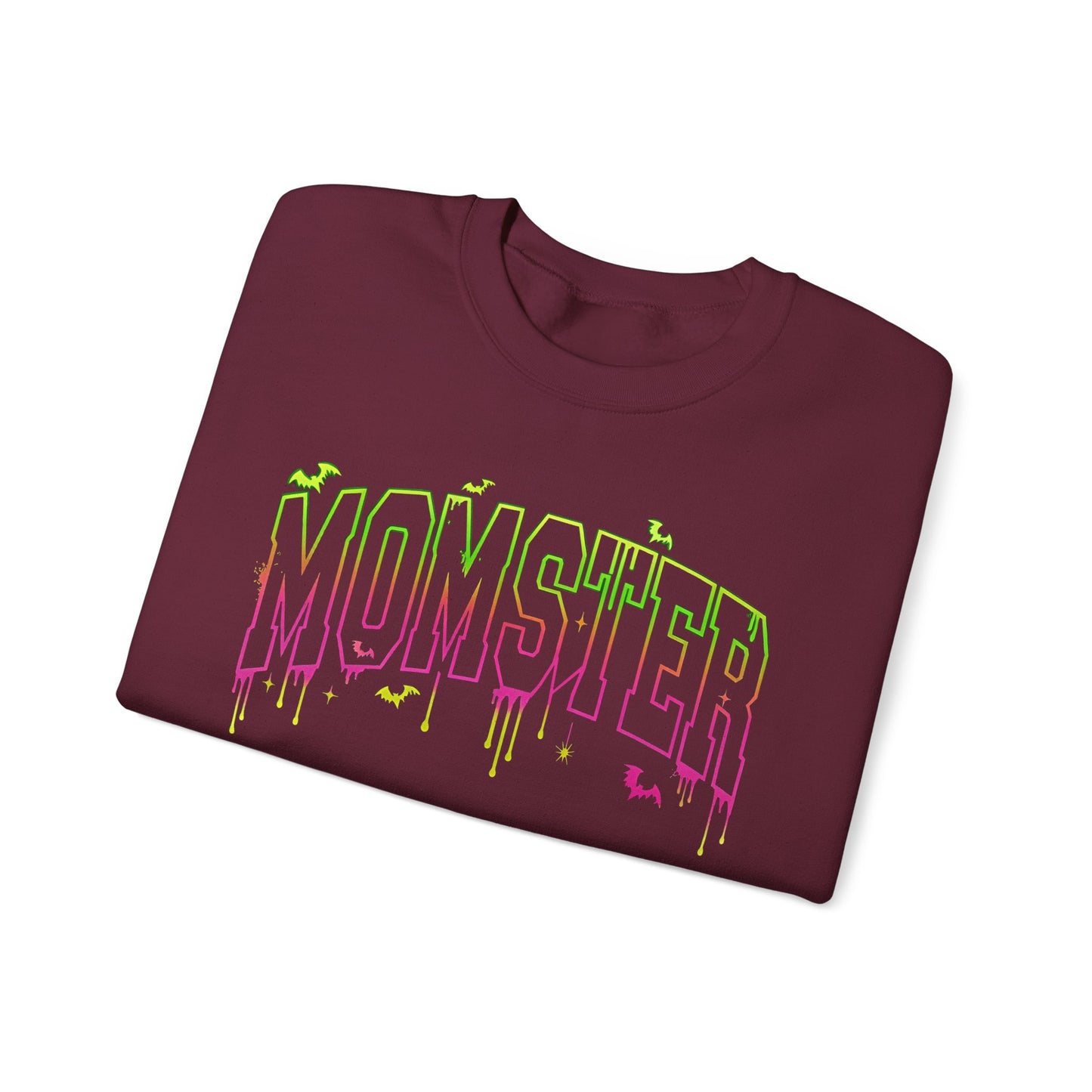 Momster Graphic Sweatshirt — Dripping Neon Halloween Mom Crewneck - Mom Halloween Sweatshirt - Mom Sweater - Mom Halloween Costume - Halloween shirt -