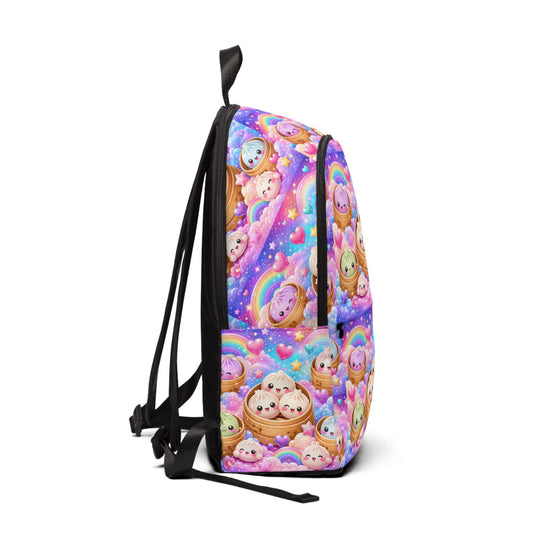 Kawaii Rainbow Sloth Backpack — Cute Pastel Clouds & Hearts Print