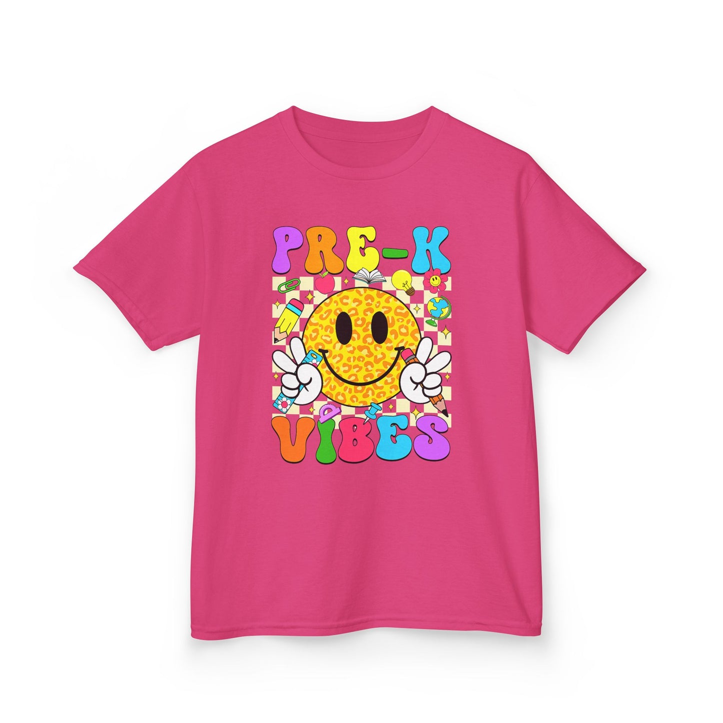 Kids T‑Shirt — "Pre-K Vibes" Smiley Back‑to‑School Tee