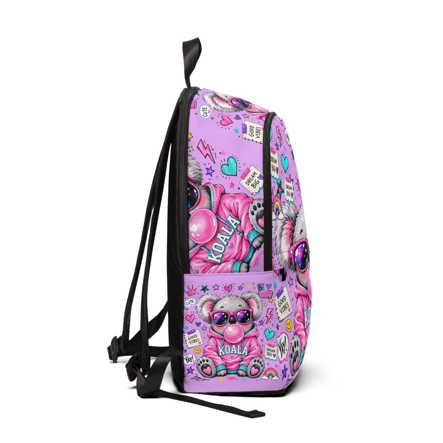 Cute Koala Bubblegum Backpack — Pink Kid’s School Bag with Sunglasses Koala Design