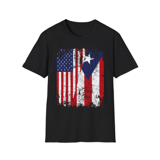Puerto Rico USA Flag T-Shirt — Distressed Puerto Rican American Pride Tee