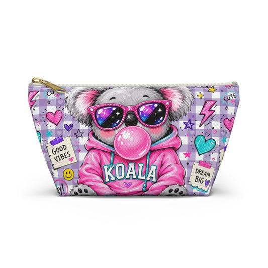 Cute Koala Bubblegum Accessory Pouch - kids pencil holder - back to school supplies - gifts for school - pink pencil holder