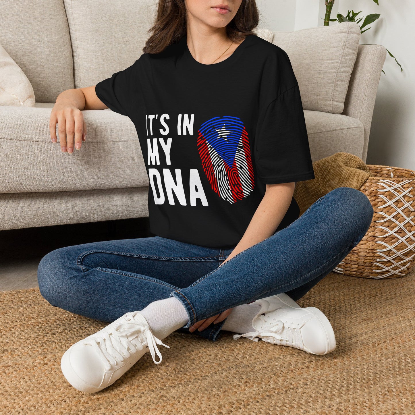 T‑Shirt — "It's In My DNA" Puerto Rico Flag Fingerprint Tee