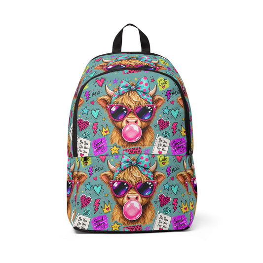 Cute Llama Bubblegum Backpack — Colorful Kids School Bag with Sunglasses Design