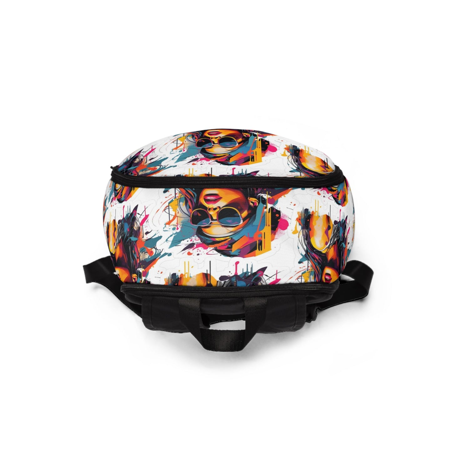 Colorful Pop Art Woman Backpack — Stylish Graphic School & Travel Bag