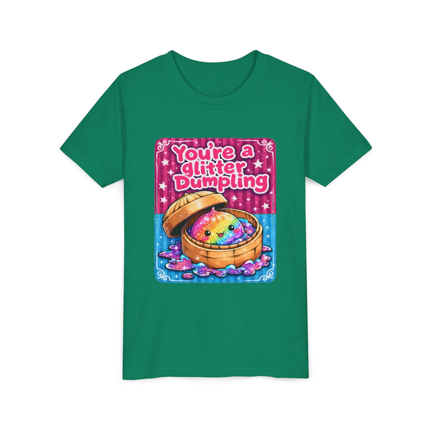 Youth T-Shirt — "You're a Glitter Dumpling" Cute Rainbow Dumpling Kids Tee