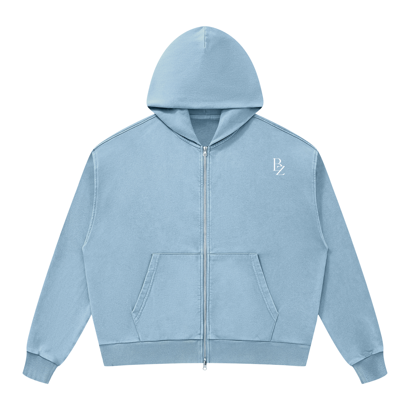 Unisex Mineral Wash Boxy Full Zip Hoodie