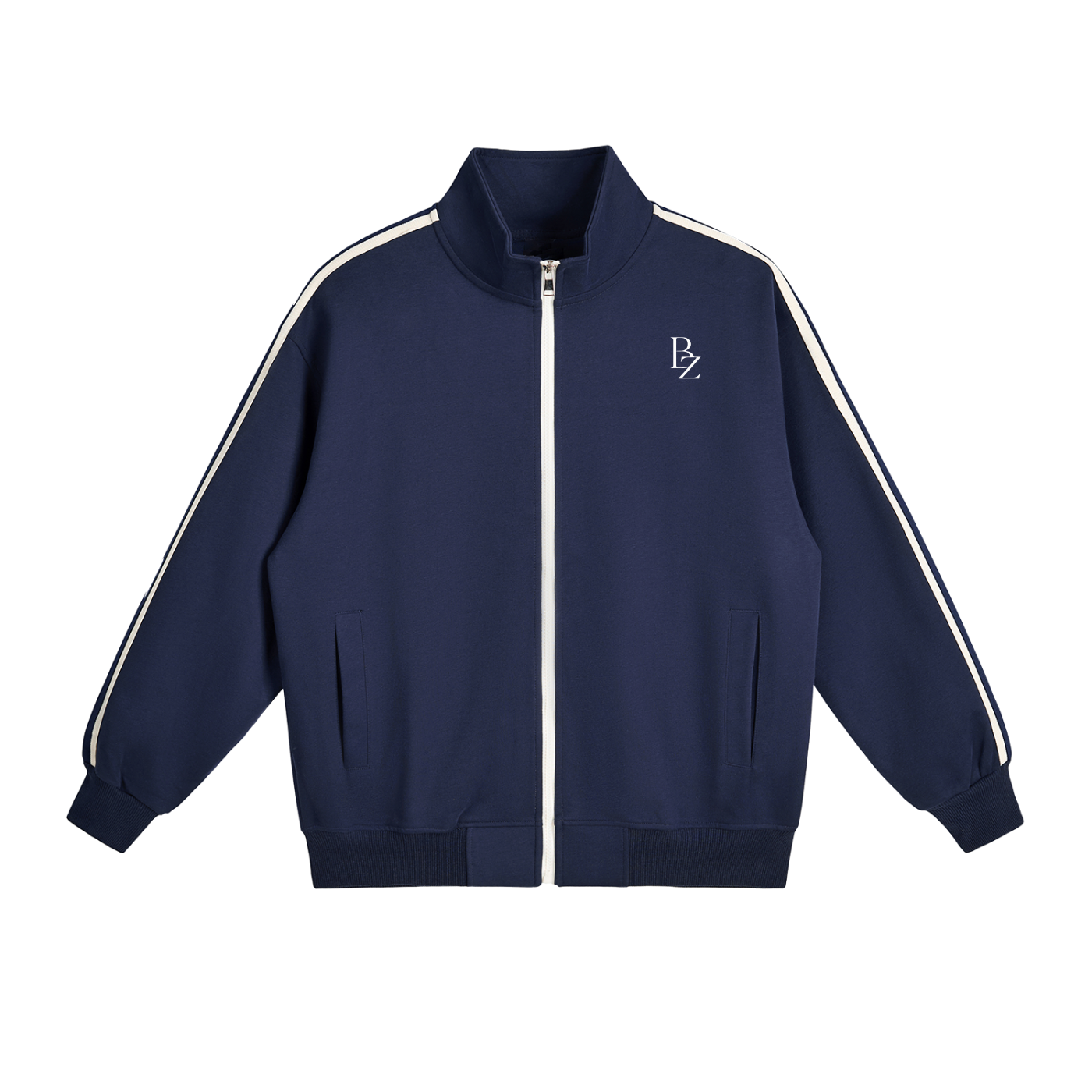 Contrast Side-Stripe Stand Collar  Jacket