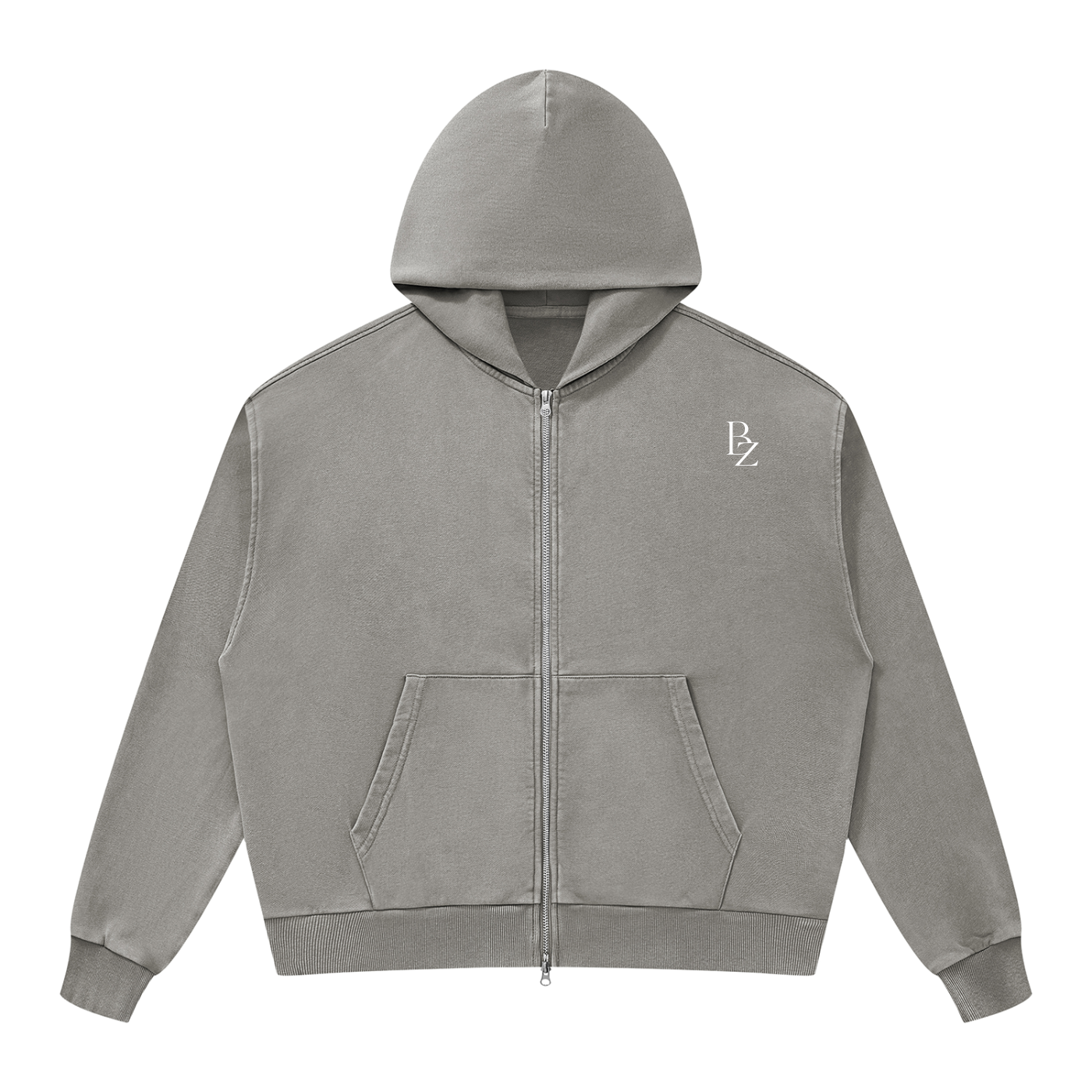 Unisex Mineral Wash Boxy Full Zip Hoodie