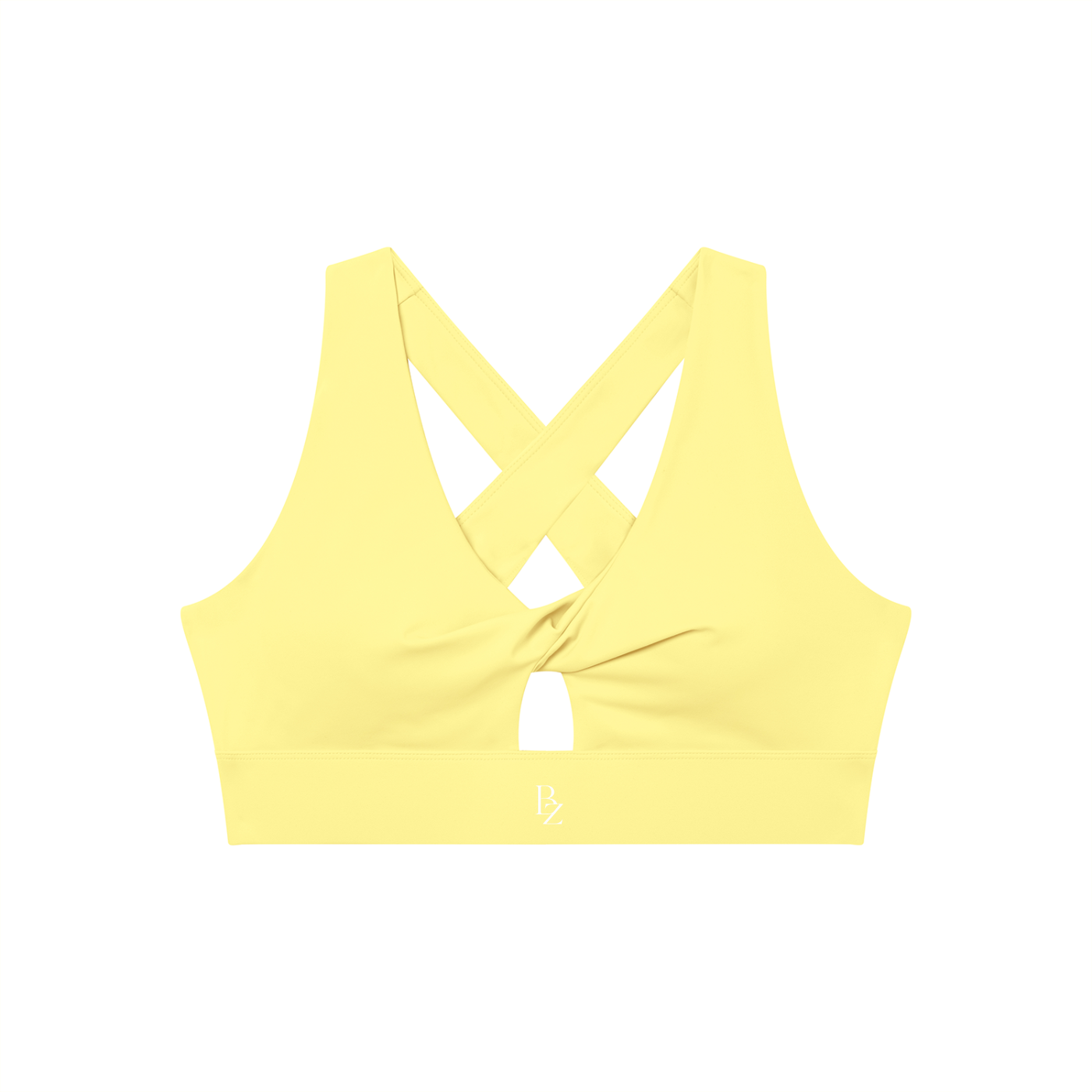 Women’s Twist Front V-Neck Sports Bra – Flattering Workout Crop Top