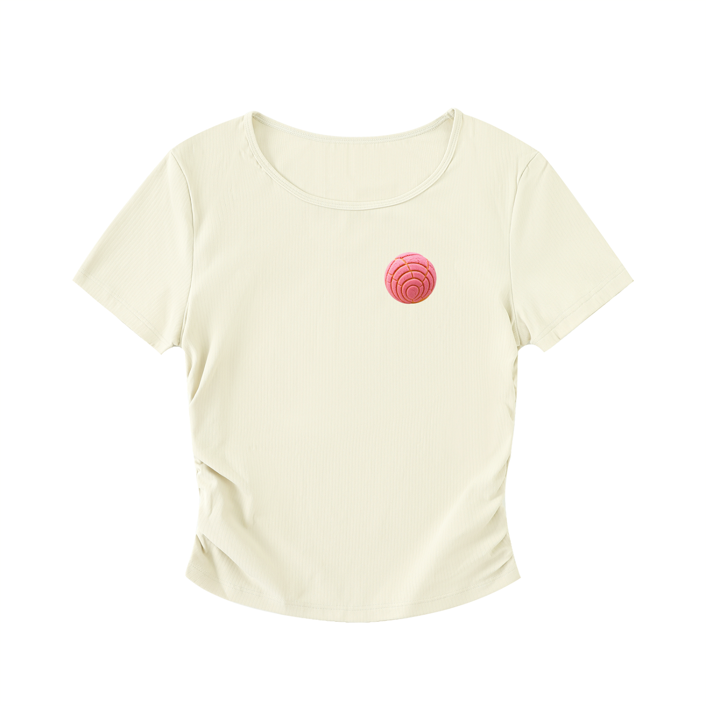 Cafecito y Chisme Ruched Crop Top – Latina Pan Dulce Graphic Tee