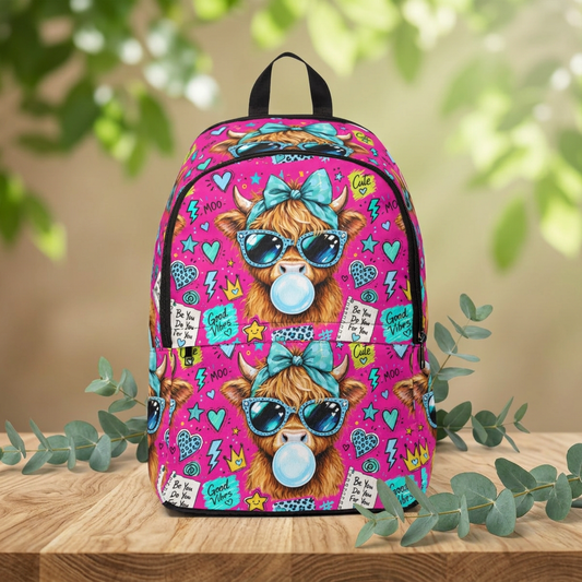 Bubblegum Alpaca Backpack — Cute Pink Animal Print School Bag