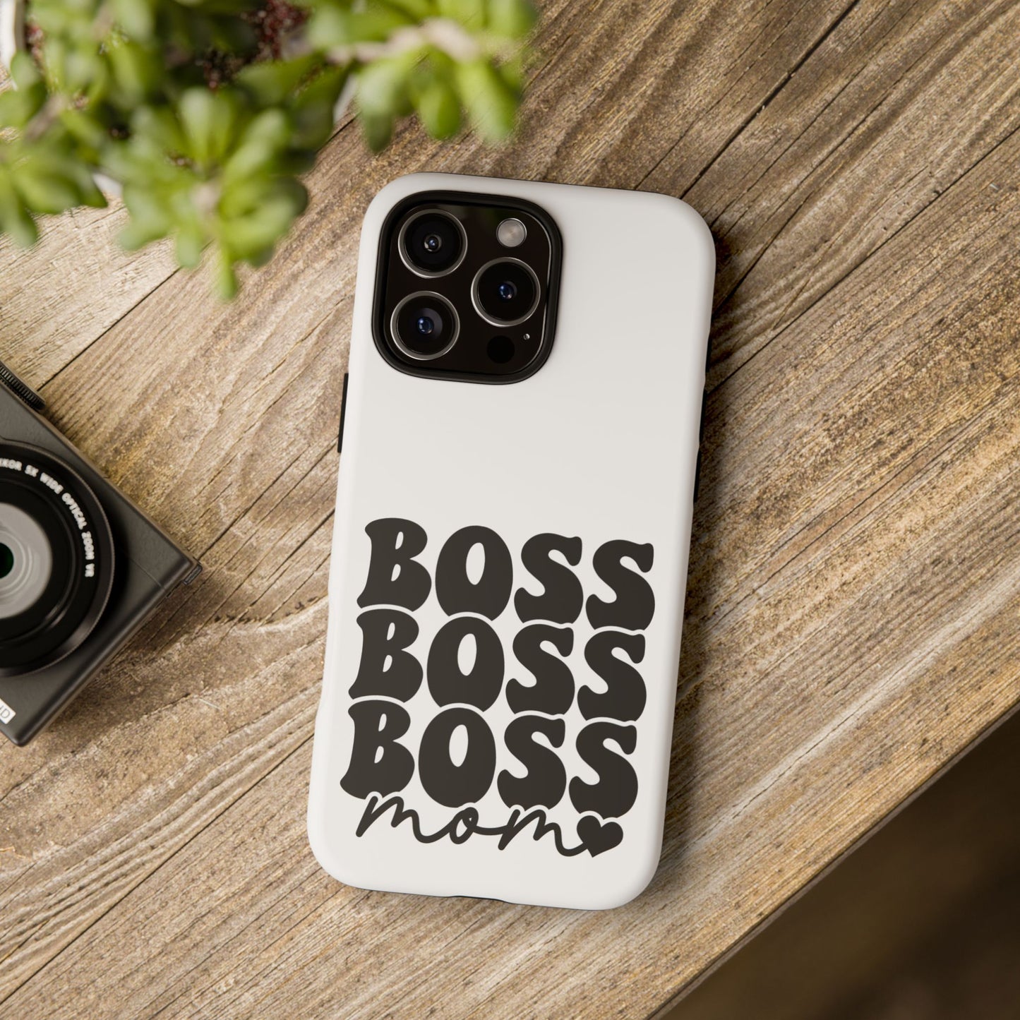 Boss Mom Phone Case — Bold Retro Script Protective Phone Cover
