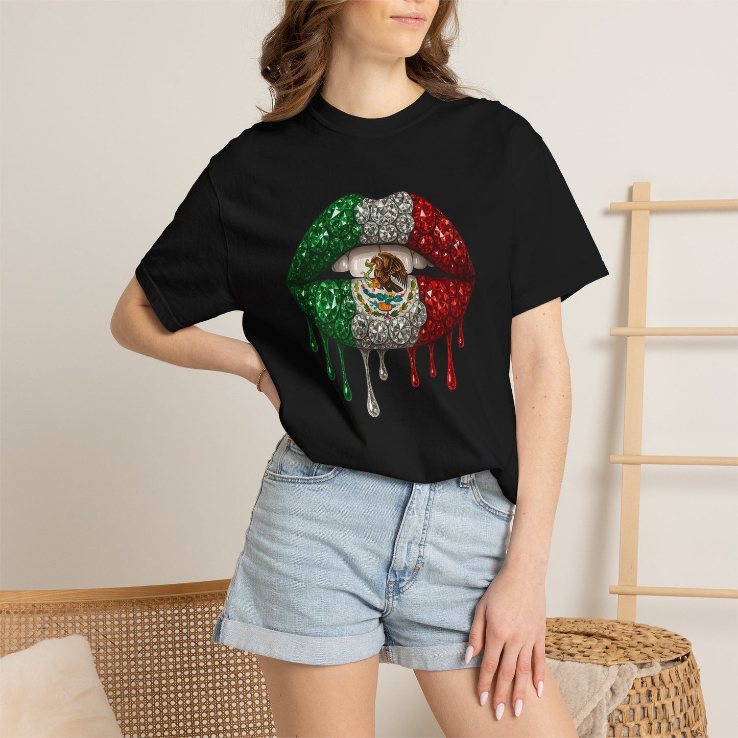 Mexico Flag Drip Lips T-Shirt