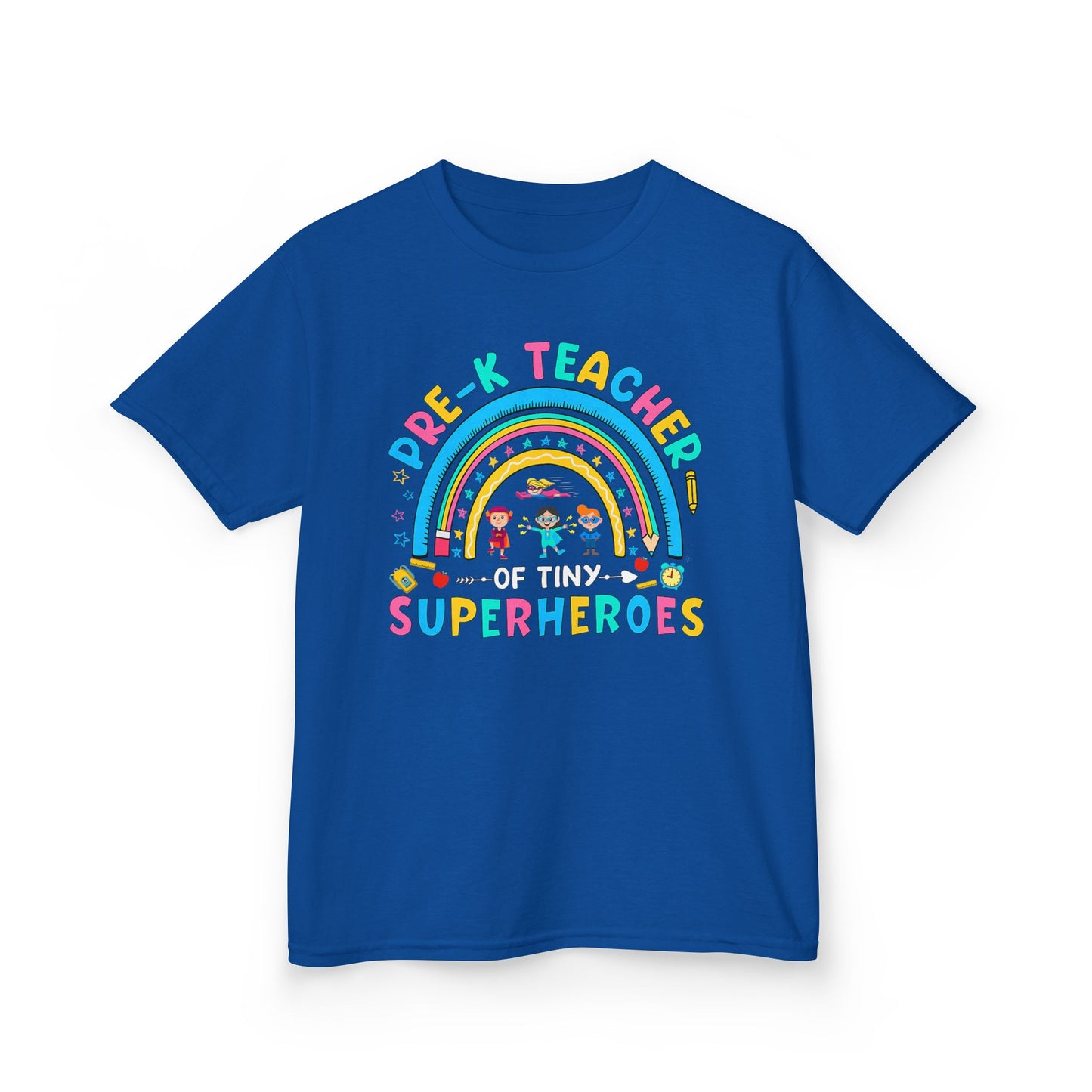 Pre-K Teacher of Tiny Superheroes Kids T-Shirt