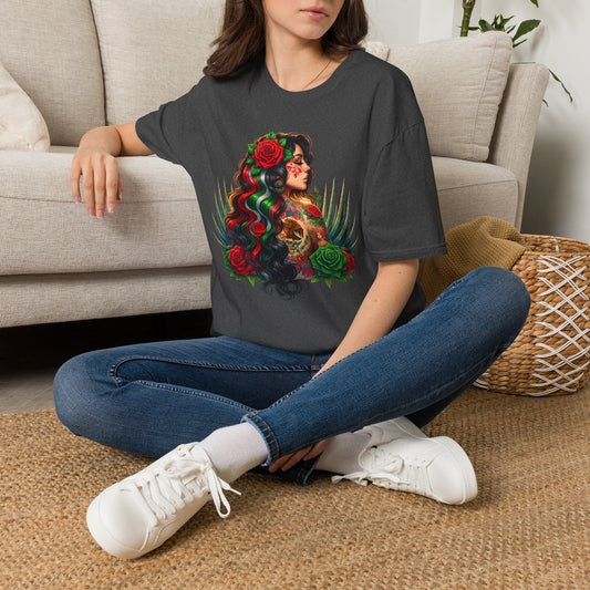 Day of the Dead Rose Portrait T‑Shirt — Sugar Skull Woman Graphic Tee