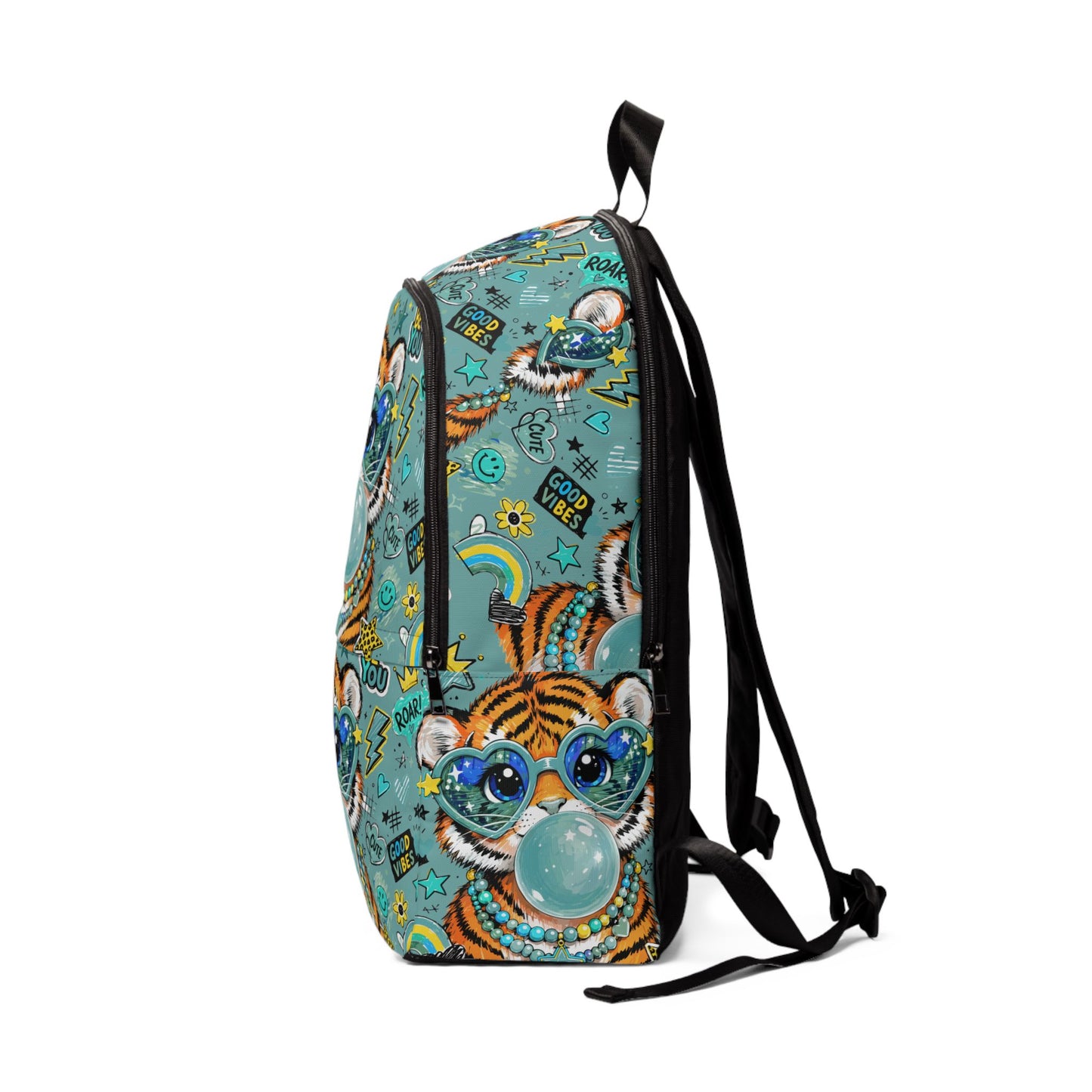 Bubblegum Tiger Kids Backpack – Cute Cartoon Tiger with Sunglasses School Bag
