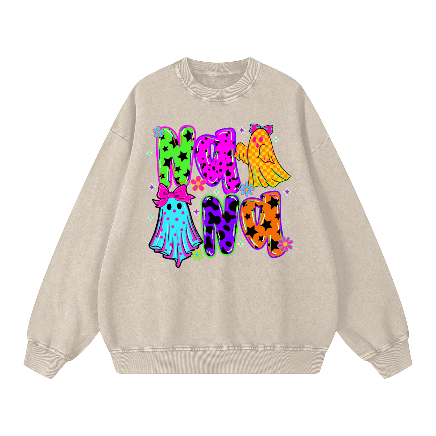 Nana Halloween Oversized Sweatshirt- Halloween Sweatshirt - Neon Ghost Sweatshirt - Gifts for Nana - Gifts for her - Funny Sweater