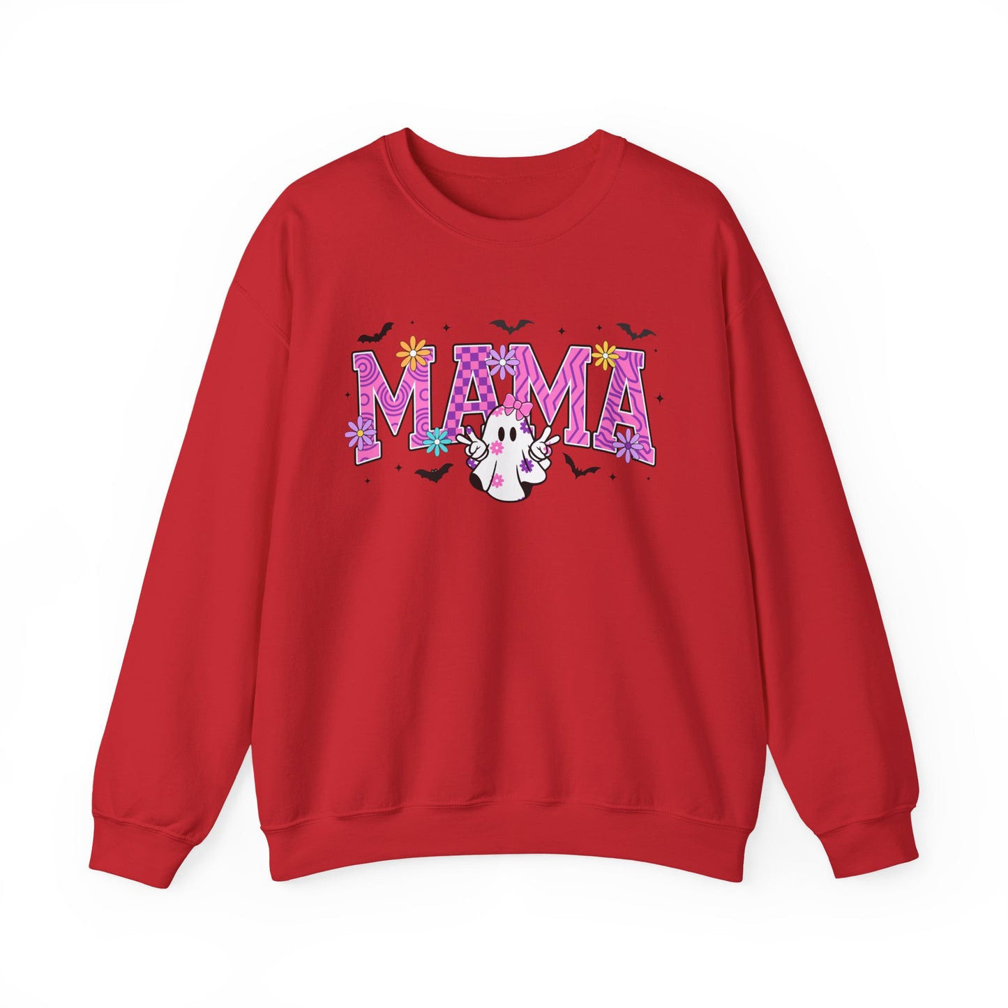 Mama Ghost Crewneck Sweatshirt – Pink Halloween Mom Pullover- Halloween Sweatshirt - Halloween Costume - Mama Sweatshirt - Mama Sweater