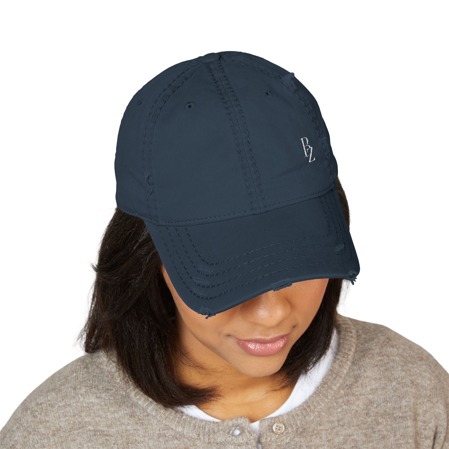 Distressed Embroidered Dad Hat – Vintage Washed Baseball Cap