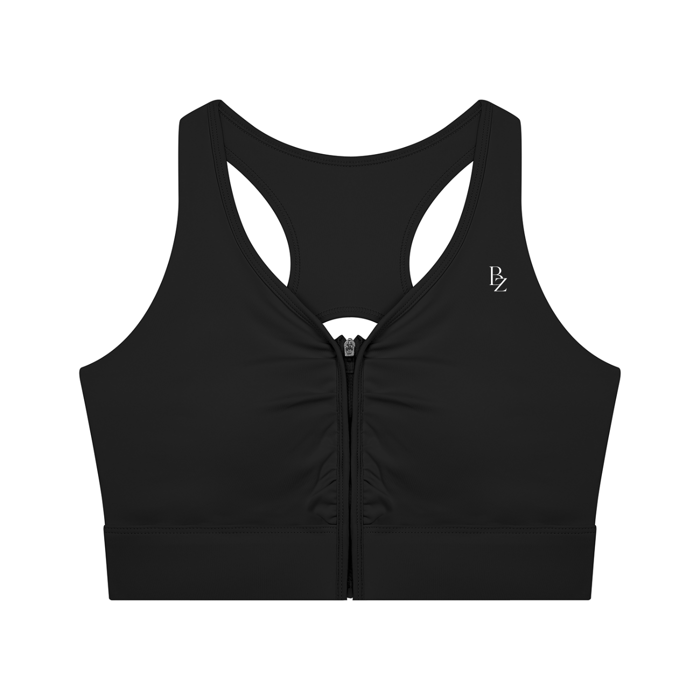 Women’s Front Zip Sports Bra – Cropped Yoga & Workout Top